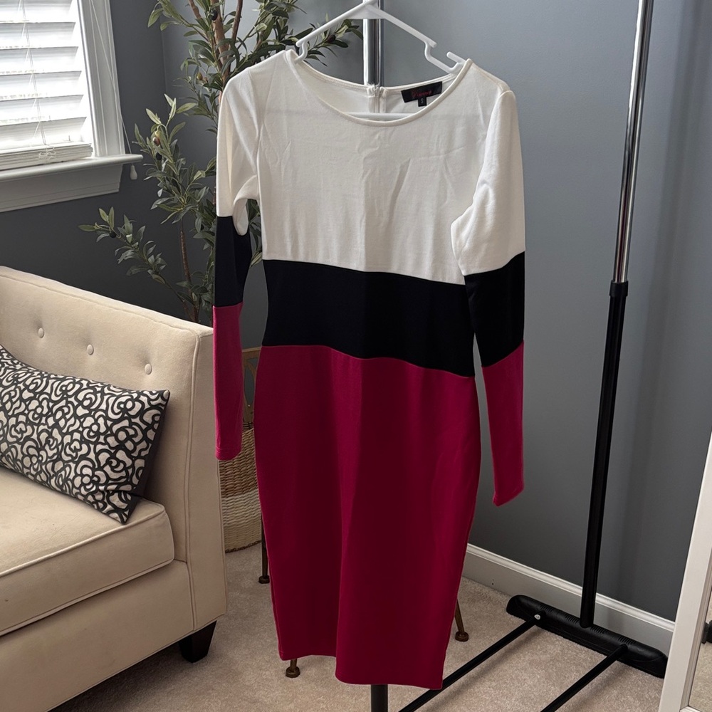 Colorblock Long Sleeve Dress